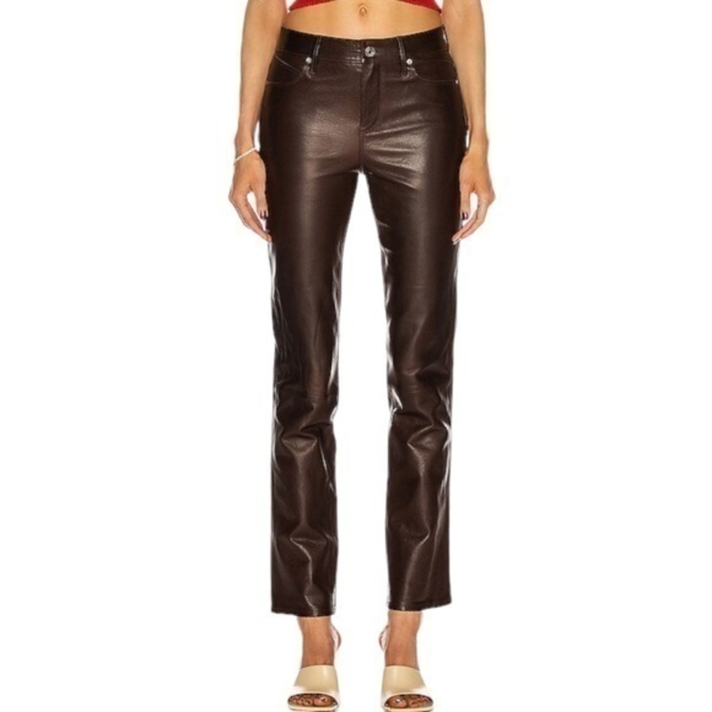 RtA RTA
Remi Leather Pant
Color: Cedar Crispy Wet Size 26